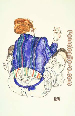 Seated Woman painting - Egon Schiele Seated Woman art painting